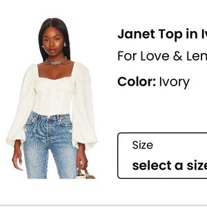 For Love And Lemons Ivory Janet Top